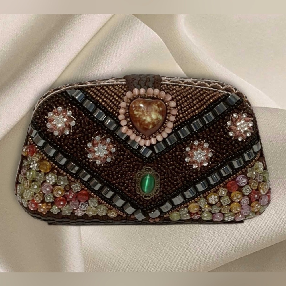Beautiful Handmade Multi-Beaded Handbag Clutch Special Occasion Evening Bag - Picture 2 of 13